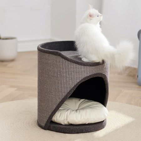 Когтеточка-домик 40х40х45 см, серый