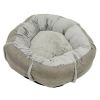 Лежак подушка Pet Choice для собак и кошек, круглый 76х76х15 см, меховой, серый