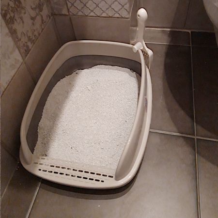 Лоток для кошек с совком Catidea 46х36х15 см, коричневый