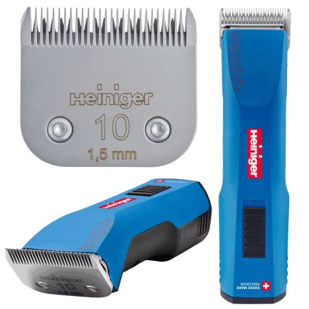 Машинка Heiniger Saphir для стрижки лошадей, КРС, собак и кошек с 2-я аккумуляторами и лезвием #10 1,5 мм