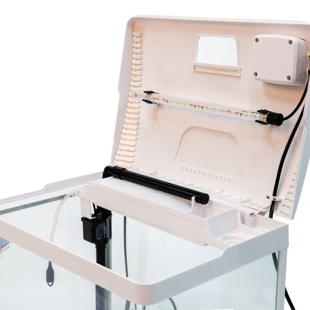 Аквариум Boyu EC-400 панорамный, 33 л, с фильтром и LED-лампой, белый