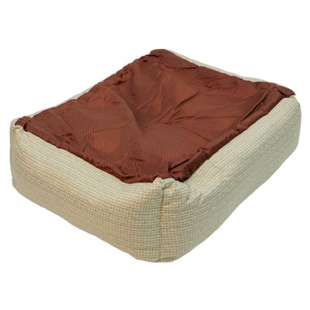 Лежак с бортом 84х66х19 см, съемная меховая подушка, бежевый Лежак с бортом 84х66х19 см, съемная меховая подушка, бежевый