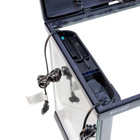 Аквариум Newa Mirabello MIR 70D Daylight LEDS, 70 л, с фильтром, нагревателем и освещением рассвет-закат, серый NEW VERSION
