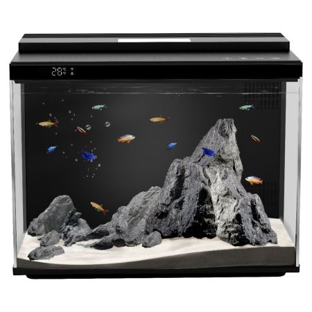 Аквариум Pawgether CK1S COOKE 30 л, WI-FI, с фильтром, LED-лампой и автокормушкой черный