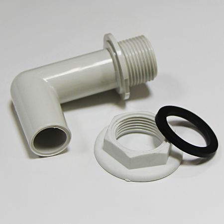 Переходник выпускной угловой  Ø 22 мм, белый