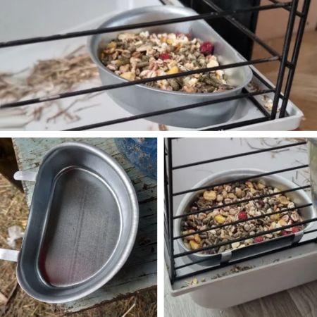 Кормушка-поилка навесная MEZZALUNA 15 см оцинкованная сталь