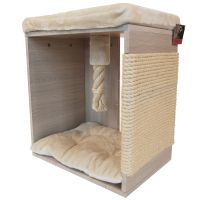 Когтеточка-пуфик 50х35х60 см, белый