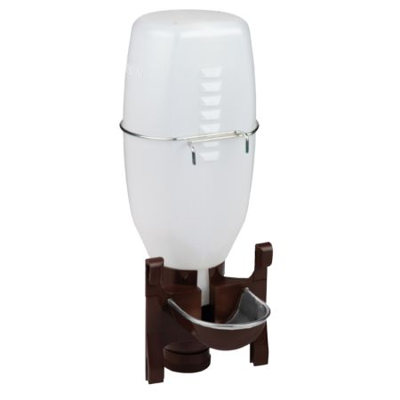 Поилка навесная с емкостью 2 л пластик/металл для кроликов и птиц