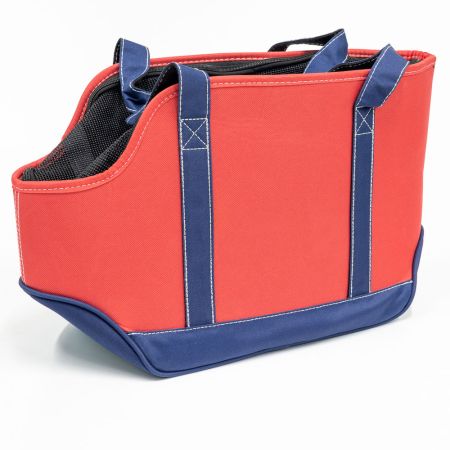 Сумка переноска с отверстием для головы для кошек и собак 44х20х27 см, красный