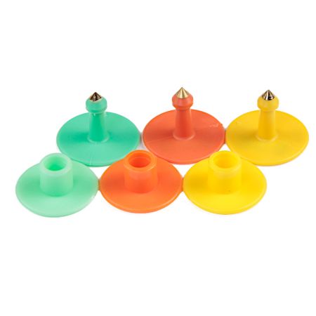 Бирка двойная 30 мм с номером, зелёная, круглая, 100 шт. для свиней, коз, овец, собак и других животных