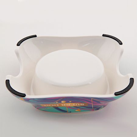 Миска с металлической вставкой, 20x21x6 см, голубой