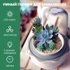 Умный горшок для суккулентов HobbyFarm с вентиляцией, LED подсветкой и таймером