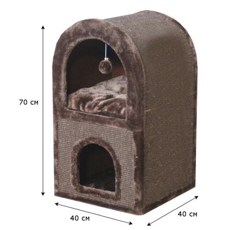 Когтеточка-домик 40х40х70 см, коричневый Когтеточка-домик 40х40х70 см, коричневый