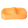 Миска двойная, 29.5x15x8 см, 450+450 мл, оранжевый