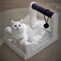 Когтеточка-лежак 40х30х30 см, кремовый