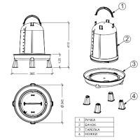 Поилка вакуумная ECO Recycled 10 л для кур с ручкой на ножках