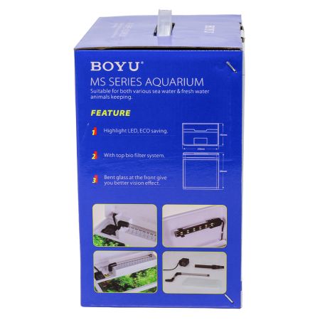 Аквариум Boyu MS-220 7,5 л с LED светильником и фильтром, черный