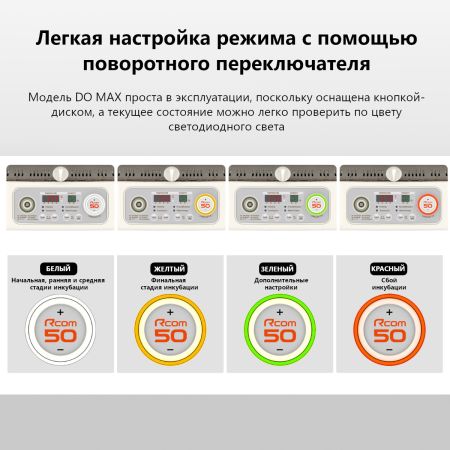 Инкубатор Rcom 50 DO MAX с овоскопом автоматический для яиц