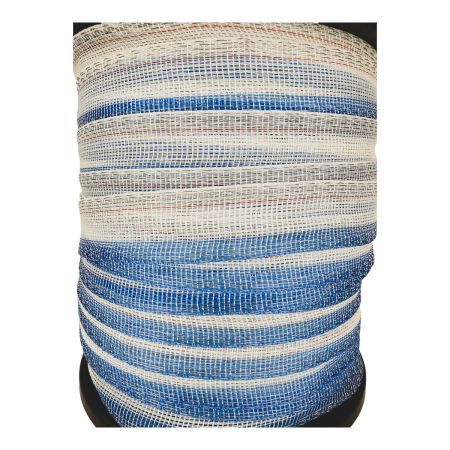 Лента для электропастуха FarmGuard зимняя сине-бело-красная 40 мм / 200 м / 8х0.4 мм SS