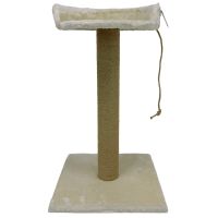 Когтеточка-лежак 40х40х70 см, с канатом, кремовый 