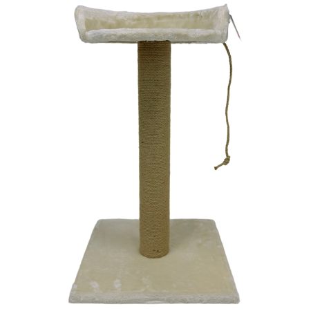 Когтеточка-лежак 40х40х70 см, с канатом, кремовый 