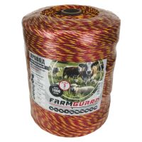 Провод для электропастуха FarmGuard красный с желтым 3 мм / 1000 м / 3x0,2 мм