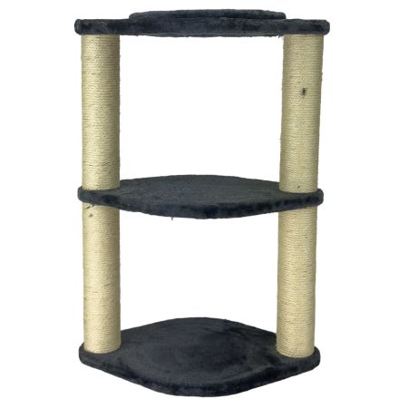 Когтеточка-лежак 3 этажа 46х30х65 см, серый