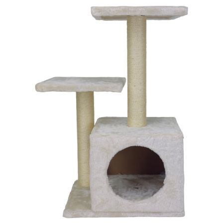 Когтеточка-комплекс с домиком 40х30х67 см, кремовый