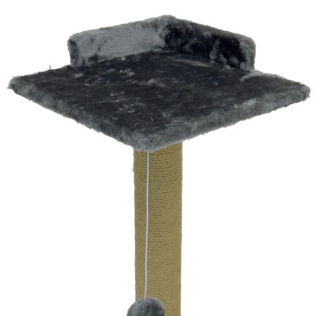 Когтеточка-лежак 35х35х60 см, c игрушкой, темно-серый