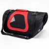 Сумка переноска складная для собак и кошек 40х23х24 см, черный/красный