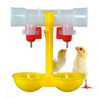 Поилка ниппельная для птиц двойная с каплеуловителем на трубу