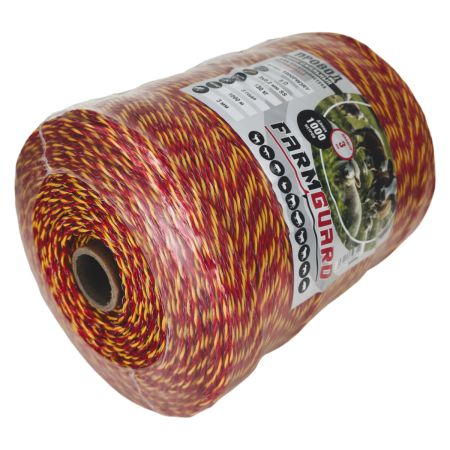 Провод для электропастуха FarmGuard красный с желтым 3 мм / 1000 м / 3x0,2 мм
