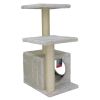 Когтеточка-комплекс с домиком 40х30х67 см, кремовый