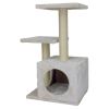 Когтеточка-комплекс с домиком 40х30х67 см, кремовый