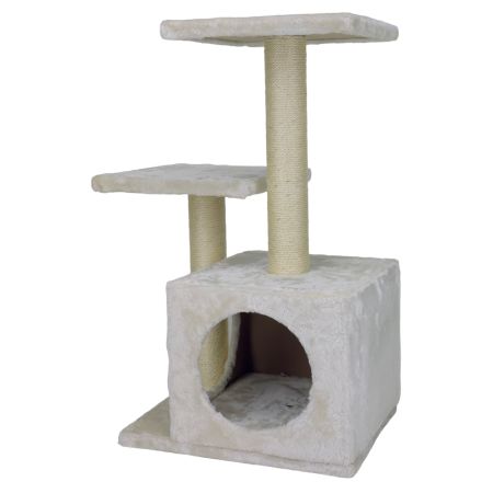 Когтеточка-комплекс с домиком 40х30х67 см, кремовый