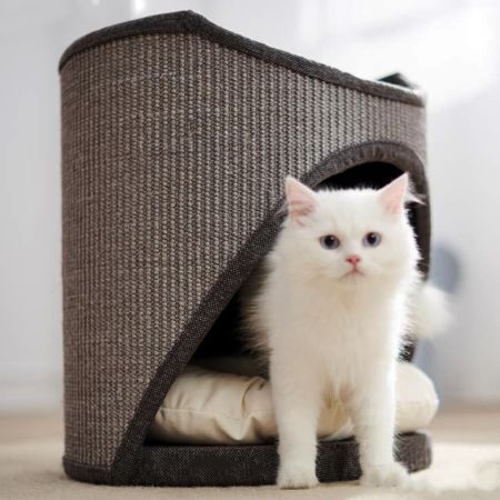 Когтеточка-домик 40х40х45 см, серый