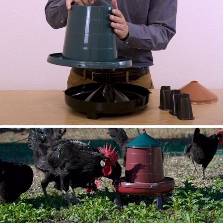 Кормушка бункерная ECO Recycled 2 кг с решеткой с круглыми отверстиями на ножках