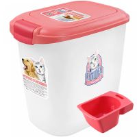Контейнер Catidea для сухого корма на 12 л (5 - 6,5 кг), совок, розовый