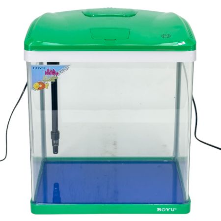 Аквариум Boyu EC-400 панорамный, 33 л, с фильтром и LED-лампой, зеленый