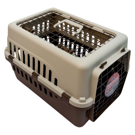 Переноска Safari Range 50х35х32 см для кошек и собак Pet Choice с металлической верхней решеткой, коричневый