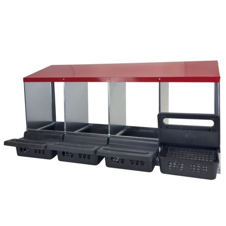 Гнездо для кур несушек 4 секции с яйцесборником