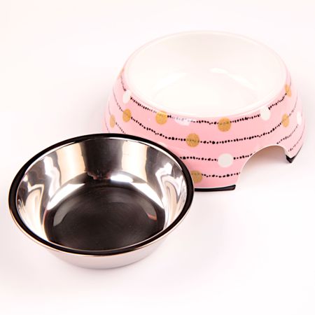 Миска для собак и кошек, 14.5x14.5x5 см, 150 мл, гирлянда, розовый