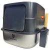 Туалет-домик умный для кошек Petzengo PL-2 60,5х40х39 см с дезодорацией + подставка, нержавеющая сталь