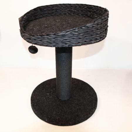 Когтеточка-лежак 40х40х52 см, с игрушкой, черный