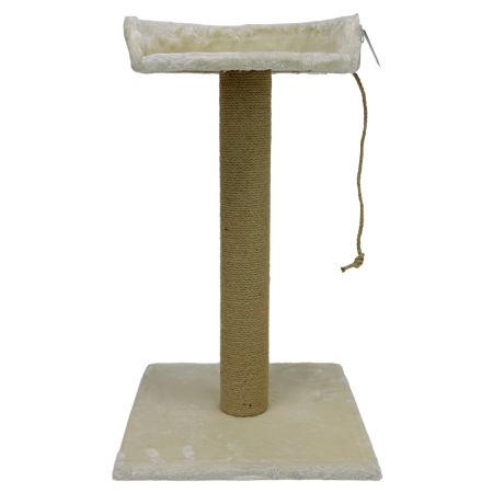 Когтеточка-лежак 40х40х70 см, с канатом, кремовый 