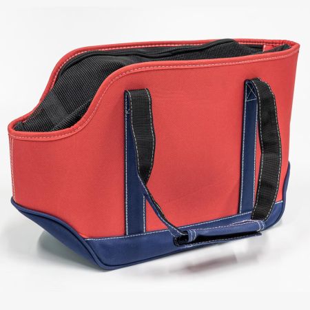 Сумка переноска с отверстием для головы для кошек и собак 44х20х27 см, красный