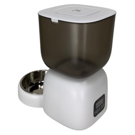 Автокормушка Petzengo PF14-LCD 3 л для сухого корма с записью голосового сообщения, белая