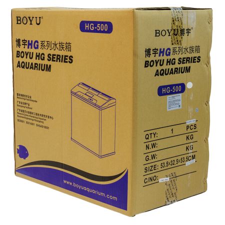 Аквариум Boyu HG-500 панорамный 52 л, LED освещение, дисплей, фильтры, белый