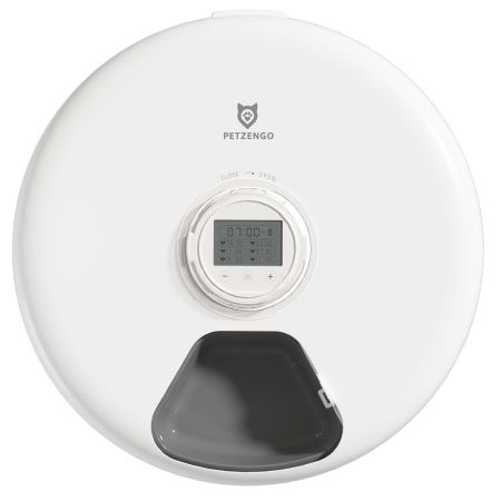 Автокормушка Petzengo PF19-L 6 секций, ж/к дисплей, с охлаждением, для сухого и влажного корма, белая