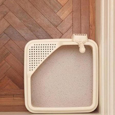 Лоток для кошек Catidea 44х44х14,5 см с совком, розовый